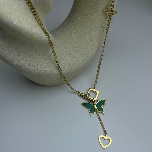 Emerald Flutter Necklace
