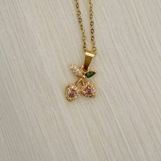 Twin Hearts Bloom Necklace
