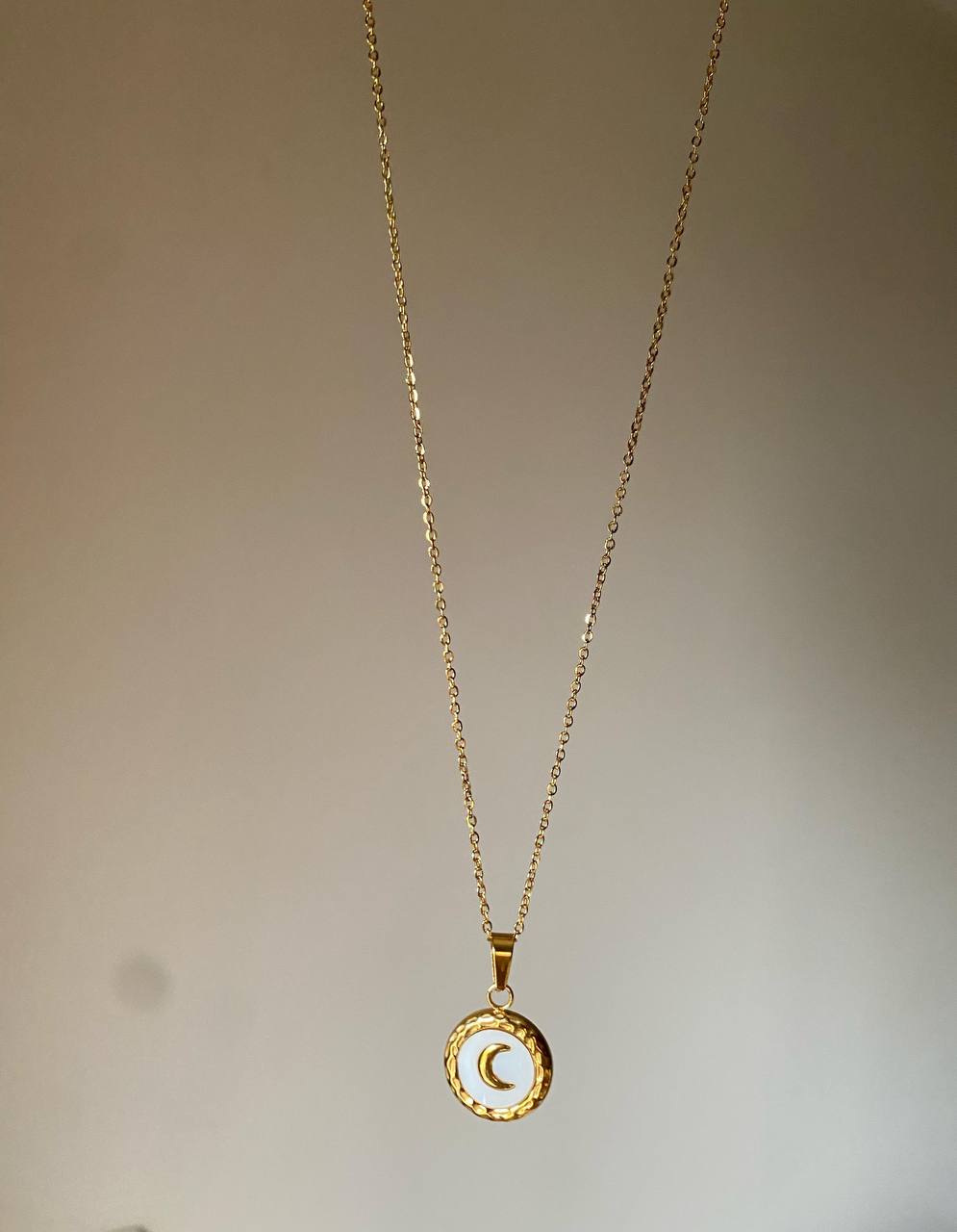 White Celeste Moon Necklace