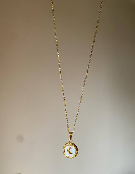 White Celeste Moon Necklace