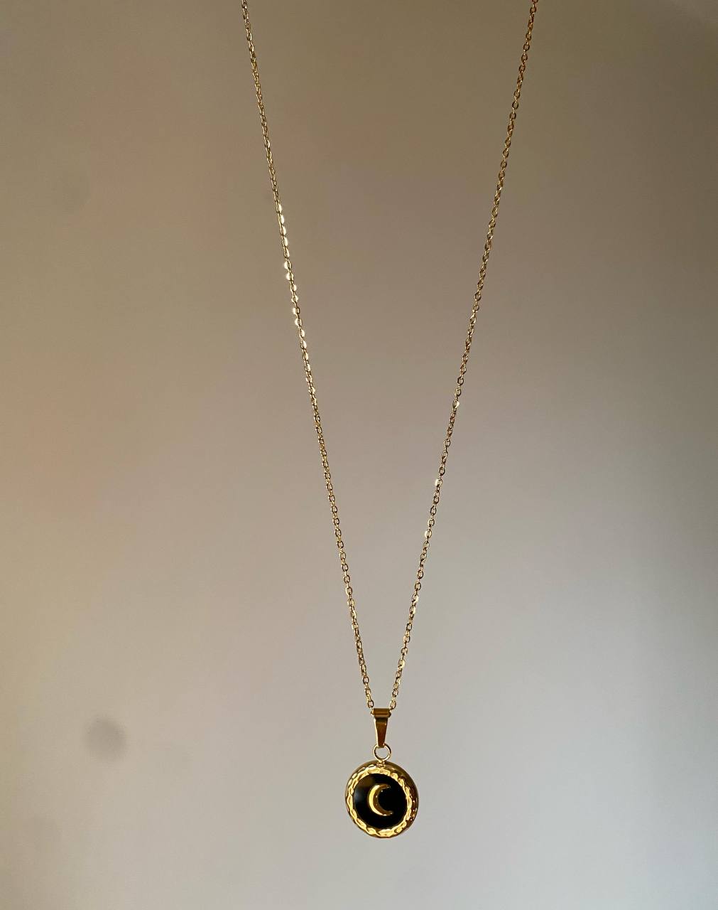 Black Celeste Moon Necklace
