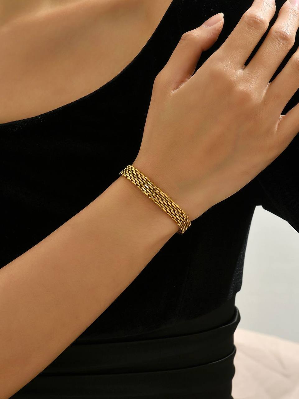 Golden Grid Bracelet