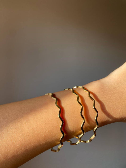 Wave Bangles (Set of 3)